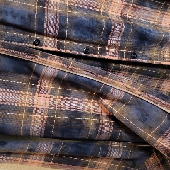 Miss Me Distressed Long Button Down Studded Plaid Shirt - Picture 5 of 11